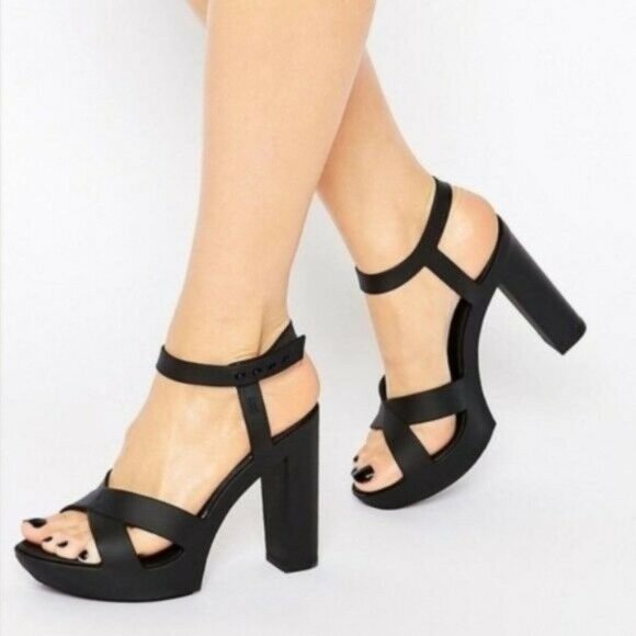 Melissa Shoes - Melissa Black Classic Lady PVC Heel Sandals